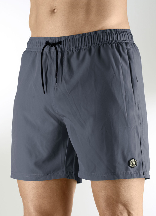 Badeshorts - Zweierpack Badeshorts, Microfaser, in Größe L (52/54) bis XXL (60/62), in Farbe 1X NACHTBLAU-WEISS, 1X NACHTBLAU Ansicht 2