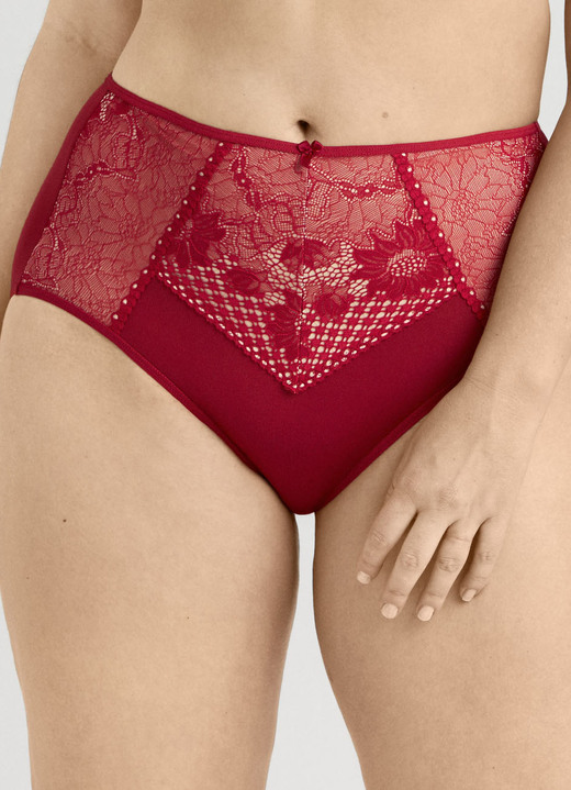 Slips - Miss Mary Miederslip mit unterlegter Elastikspitze, in Größe 038 bis 054, in Farbe SCHWARZ Ansicht 9