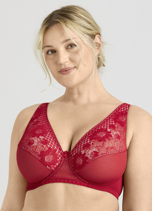 Bügel-BH - Miss Mary Bügel-BH mit floraler Elastikspitze, in Größe 075 bis 105, in Cup C, in Farbe SCHWARZ Ansicht 9