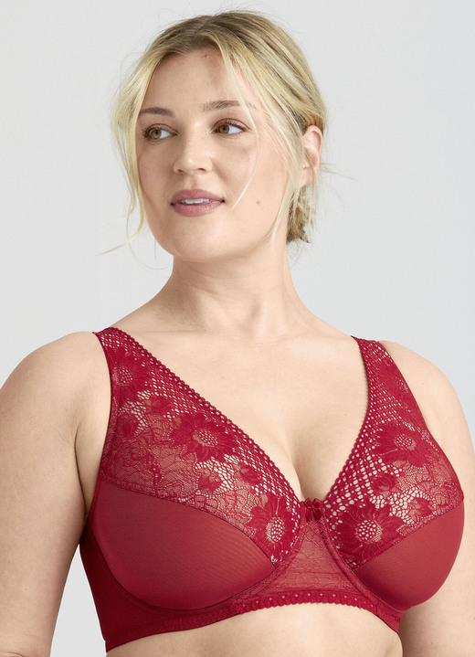 Bügel-BH - Miss Mary Bügel-BH mit floraler Elastikspitze, in Größe 075 bis 105, in Cup C, in Farbe SCHWARZ Ansicht 12