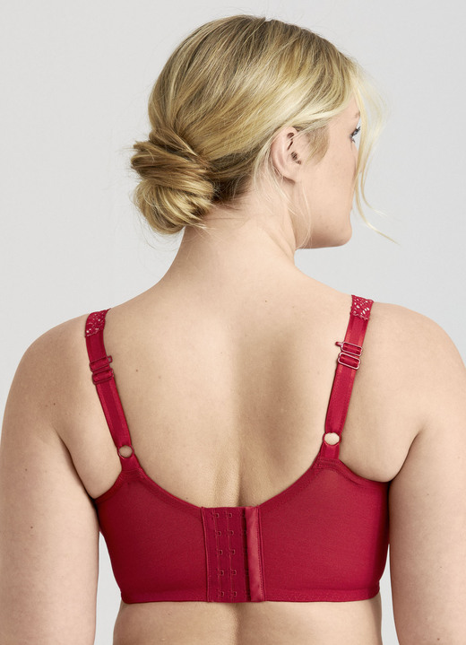 Bügel-BH - Miss Mary Bügel-BH mit floraler Elastikspitze, in Größe 075 bis 105, in Cup E, in Farbe ROT Ansicht 7