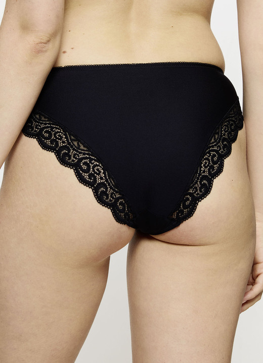Slips - Triumph-Amourette Slip mit Elastikspitze, in Größe 036 bis 046, in Farbe SCHWARZ Ansicht 1
