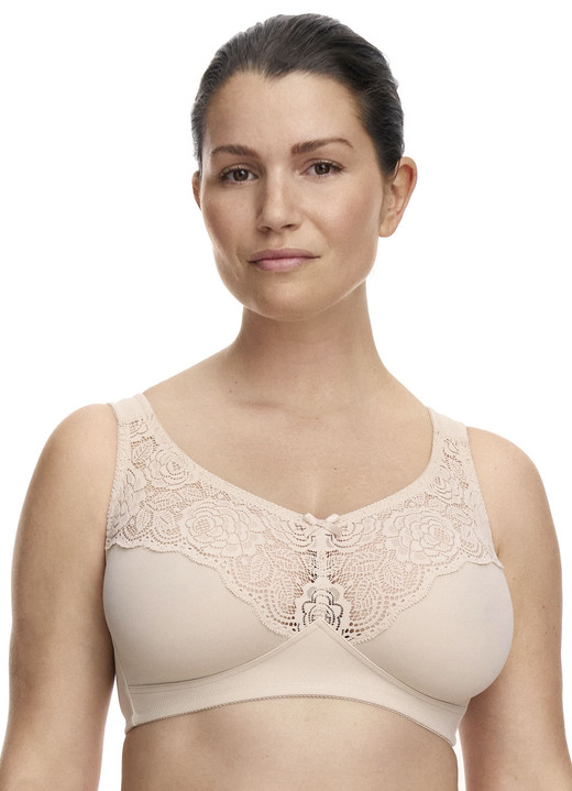 Soft-BH - Zweierpack Susa BH mit hübscher Elastikspitze, in Größe 075 bis 105, in Cup B, in Farbe 1X WEISS, 1X PUDER Ansicht 4