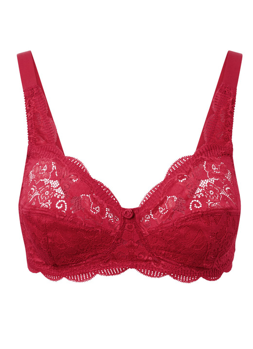 Soft-BH - Susa Zweierpack BH mit zarter Elastikspitze, in Größe 075 bis 110, in Cup E, in Farbe 1X ROT, 1X WEISS Ansicht 4