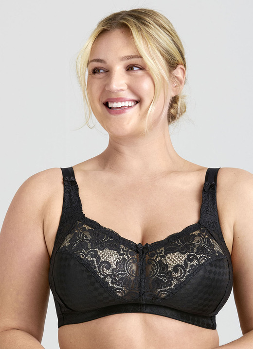 Soft-BH - Miss Mary BH mit elastischen Spitzeneinsätzen, in Größe 080 bis 110, in Cup D, in Farbe WEISS Ansicht 6