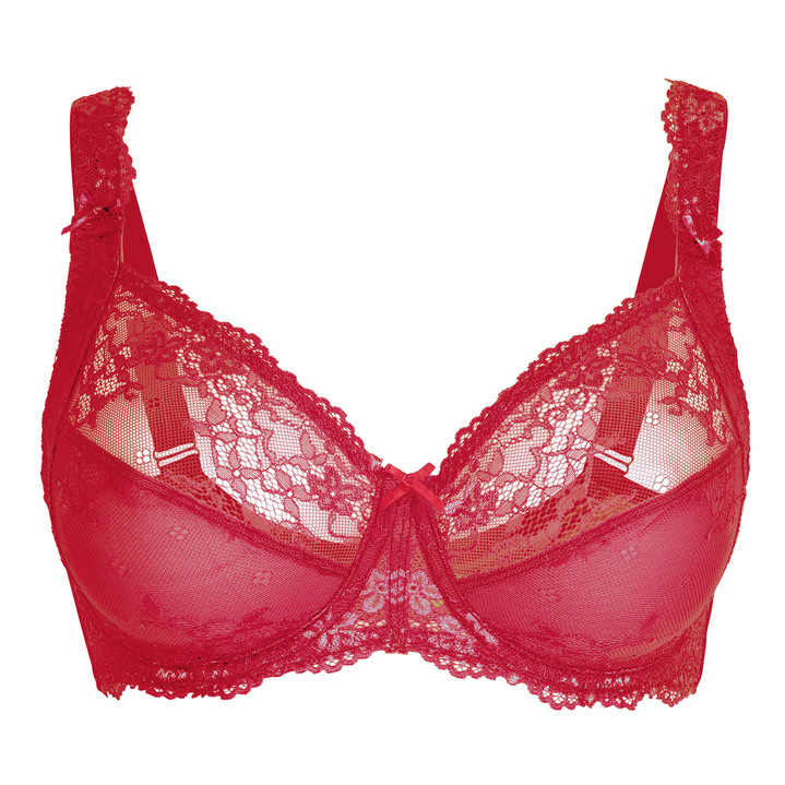 Bügel-BH - LingaDore Bügel-BH mit elastischer Spitze, in Größe 075 bis 105, in Cup C, in Farbe ROT Ansicht 4