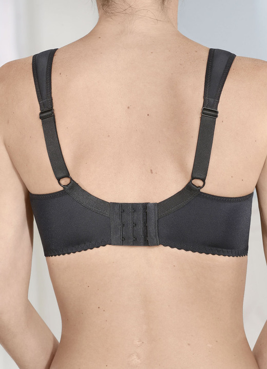 Laurina - Laurina BH mit elastischen Tülleinsätzen, in Größe 075 bis 100, in Cup B, in Farbe SCHWARZ Ansicht 2
