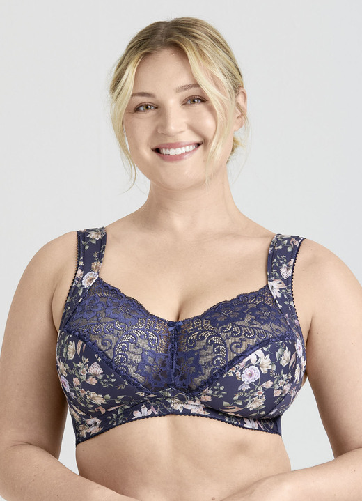 Soft-BH - Miss Mary BH mit farbharmonischem Floraldessin, in Größe 075 bis 105, in Cup B, in Farbe MARINE-BUNT Ansicht 2