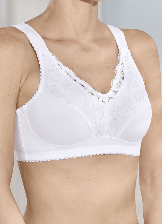 Soft-BH - BH mit hohem Baumwollanteil, in Größe 080 bis 110, in Cup B, in Farbe WEISS Ansicht 1