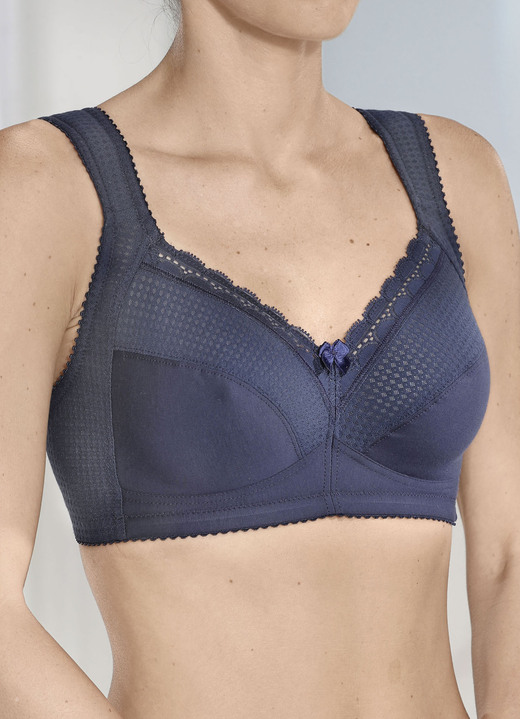 BHs - Miss Mary BH mit Strukturmuster, in Größe 080 bis 115, in Cup E, in Farbe MARINE Ansicht 4
