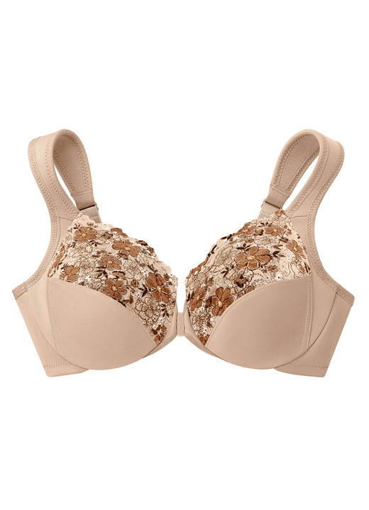 Glamorise - Glamorise Bügel-BH mit Vorderverschluss, in Größe 080 bis 110, in Cup C, in Farbe BEIGE Ansicht 4