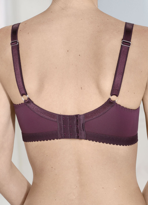 Soft-BH - Laurina Zweierpack BH mit farbharmonischer Elastikspitze, in Größe 075 bis 105, in Cup B, in Farbe 1X BORDEAUX, 1X PUDER Ansicht 2
