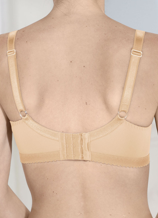 Soft-BH - Laurina Zweierpack BH mit farbharmonischer Elastikspitze, in Größe 075 bis 105, in Cup B, in Farbe 1X BORDEAUX, 1X PUDER Ansicht 4