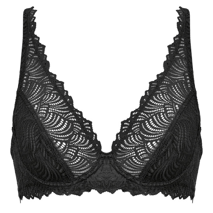 Bügel-BH - Naturana Bügel-BH aus elastischer Spitze, in Größe 075 bis 095, in Cup B, in Farbe SCHWARZ Ansicht 3