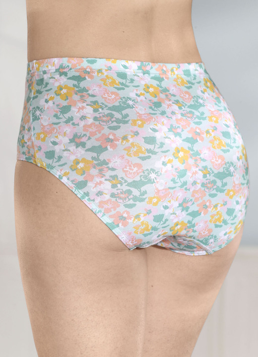 Slips - Viererpack Slips mit buntem Floraldessin, in Größe 038 bis 054, in Farbe MINT-BUNT Ansicht 2