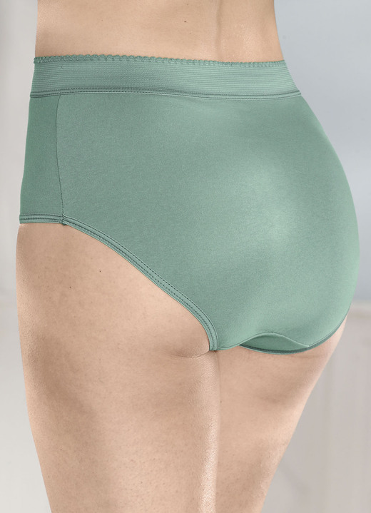 Slips - Fünferpack Formslips mit verstärkter Bauchpartie, in Größe 038 bis 056, in Farbe 3X SEEGRÜN-WEISS BEDRUCKT, 2X SEEGRÜN Ansicht 2