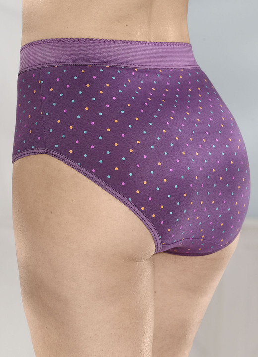 Slips - Fünferpack Formslips mit buntem Punktedessin, in Größe 038 bis 056, in Farbe PFLAUME-BUNT Ansicht 2