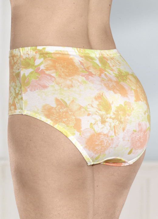 Slips - Viererpack Slips mit Gummizug im Bund, in Größe 038 bis 054, in Farbe WEISS-ORANGE-GELB-GRÜN Ansicht 1