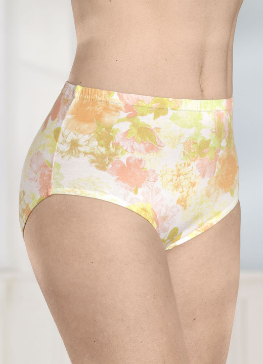 Slips - Viererpack Slips mit Gummizug im Bund, in Größe 038 bis 054, in Farbe WEISS-ORANGE-GELB-GRÜN Ansicht 2