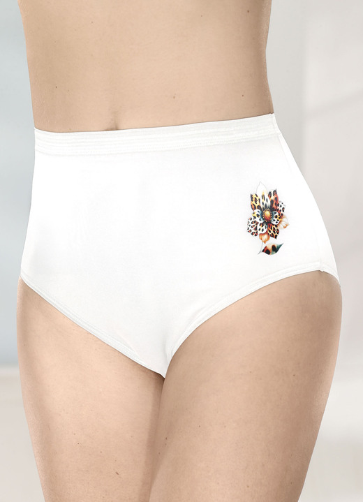 Slips - Fünferpack Slips mit Blumenmotiv, in Größe 038 bis 056, in Farbe 3X SCHWARZ, 2X WEISS Ansicht 4