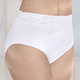 Slips - Fünferpack Slips mit Elastikspitzenbund, in Größe 038 bis 052, in Farbe WEISS – Farbe WEISS – Ansicht 1