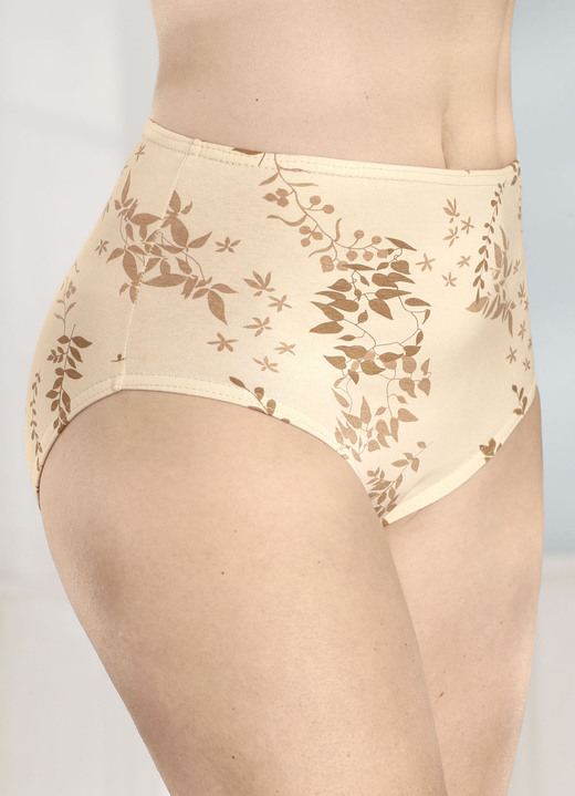 Slips - Sechserpack Slips mit Druckdessin, in Größe 038 bis 056, in Farbe 2X PUDER-BRAUN, 2X GRAU-SCHWARZ, 2X WEISS-GRAU Ansicht 2