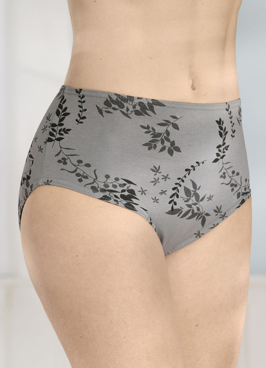 Slips - Sechserpack Slips mit Druckdessin, in Größe 038 bis 056, in Farbe 2X PUDER-BRAUN, 2X GRAU-SCHWARZ, 2X WEISS-GRAU Ansicht 4