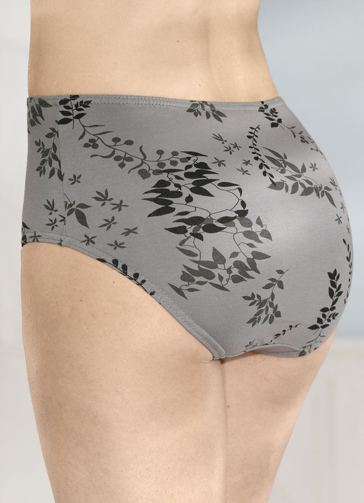 Slips - Sechserpack Slips mit Druckdessin, in Größe 038 bis 056, in Farbe 2X PUDER-BRAUN, 2X GRAU-SCHWARZ, 2X WEISS-GRAU Ansicht 3