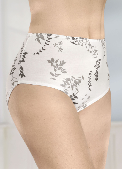 Slips - Sechserpack Slips mit Druckdessin, in Größe 038 bis 056, in Farbe 2X PUDER-BRAUN, 2X GRAU-SCHWARZ, 2X WEISS-GRAU Ansicht 6