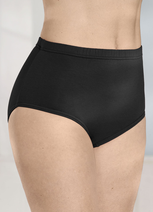 Slips - Fünferpack Slips mit Gummizug im Bund, in Größe 038 bis 054, in Farbe 3X LACHS, 2X SCHWARZ Ansicht 3