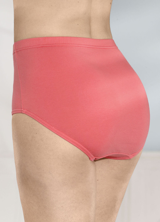 Slips - Fünferpack Slips mit Gummizug im Bund, in Größe 038 bis 054, in Farbe 3X LACHS, 2X SCHWARZ Ansicht 2