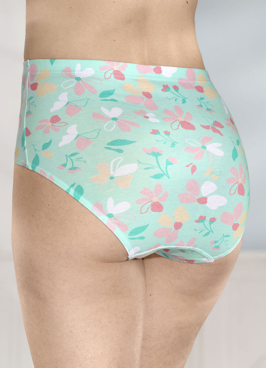 Slips - Viererpack Slips mit farbharmonischem Floraldessin, in Größe 038 bis 054, in Farbe MINT-BUNT Ansicht 2