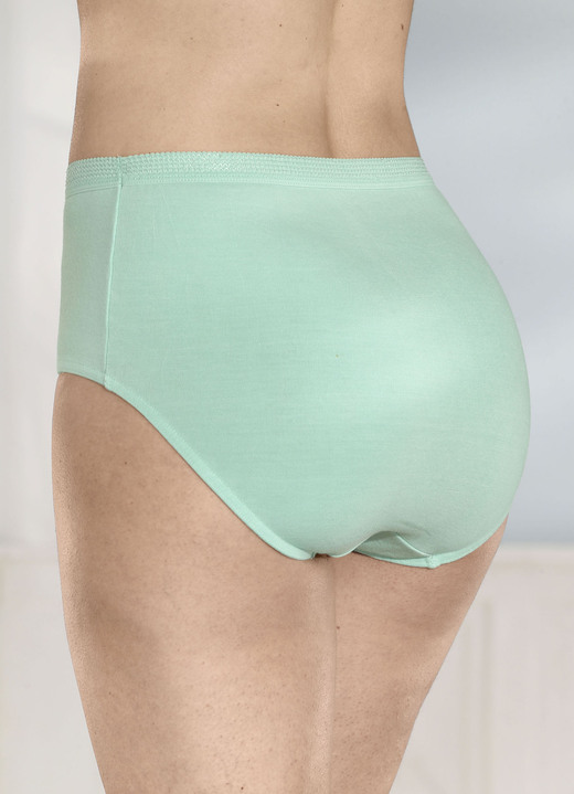 Slips - Viererpack Slips mit dekorativem Elastikbund, in Größe 038 bis 056, in Farbe 2X MINT, 2X WEISS Ansicht 2