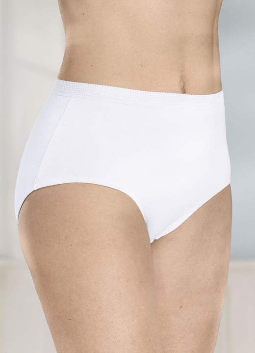 Slips - Viererpack Slips mit dekorativem Elastikbund, in Größe 038 bis 056, in Farbe 2X MINT, 2X WEISS Ansicht 3