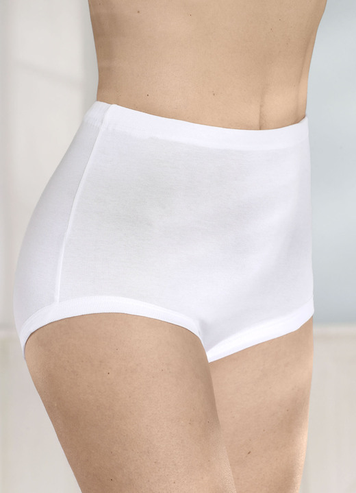 Slips - Viererpack Slips mit Gummizug im Bund, in Größe 040 bis 060, in Farbe WEISS Ansicht 1