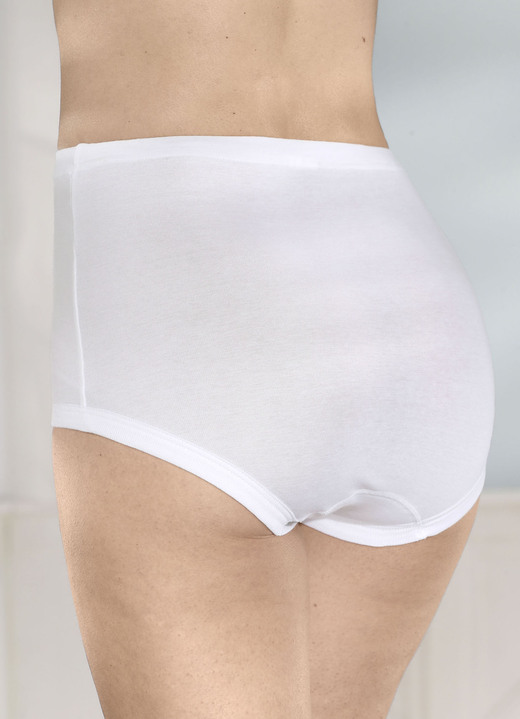 Slips - Viererpack Slips mit Gummizug im Bund, in Größe 040 bis 060, in Farbe WEISS Ansicht 2