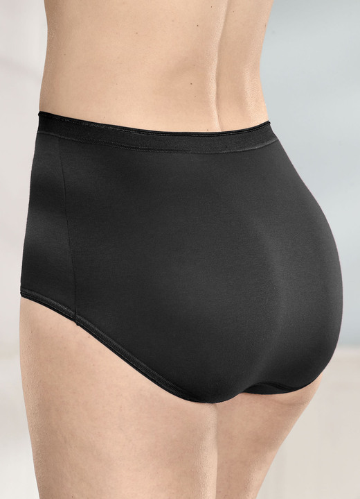 Slips - brio lingerie Fünferpack Slips mit elastischen Abschlüssen, in Größe 040 bis 058, in Farbe 3X BORDEAUX, 2X SCHWARZ Ansicht 4