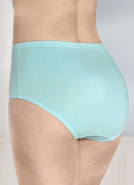 Slips - Viererpack Slips mit Gummizug im Bund, in Größe 038 bis 056, in Farbe 1X TÜRKIS, 1X ROSA, 1X GELB, 1X WEISS Ansicht 2