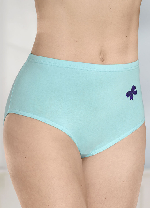 Slips - Viererpack Slips mit Gummizug im Bund, in Größe 038 bis 056, in Farbe 1X TÜRKIS, 1X ROSA, 1X GELB, 1X WEISS Ansicht 1