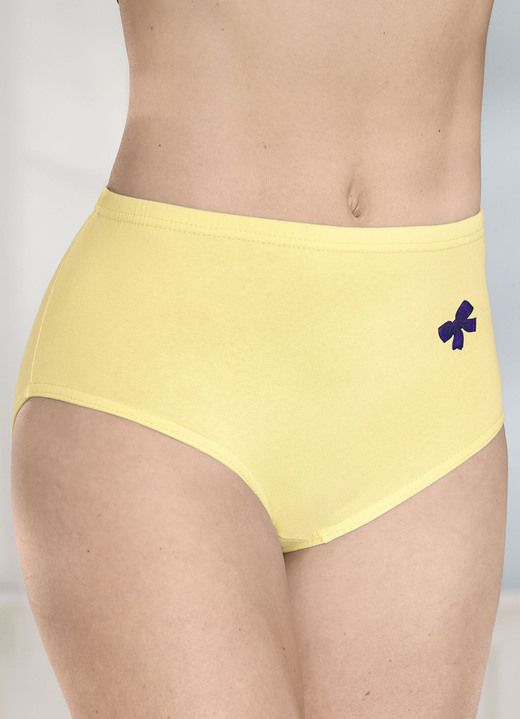 Slips - Viererpack Slips mit Gummizug im Bund, in Größe 038 bis 056, in Farbe 1X TÜRKIS, 1X ROSA, 1X GELB, 1X WEISS Ansicht 5