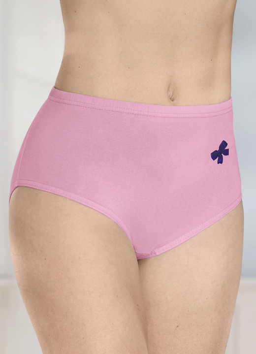 Slips - Viererpack Slips mit Gummizug im Bund, in Größe 038 bis 056, in Farbe 1X TÜRKIS, 1X ROSA, 1X GELB, 1X WEISS Ansicht 3