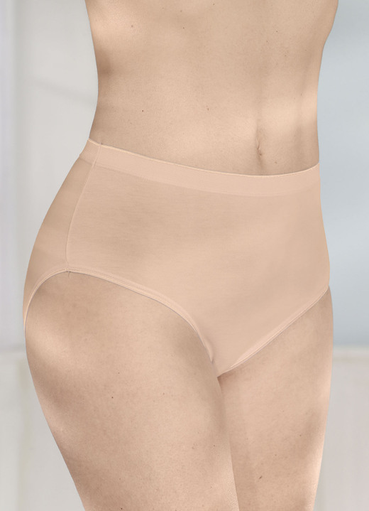 Slips - brio lingerie Fünferpack Slips mit glänzenden Abschlüssen, in Größe 038 bis 050, in Farbe WEISS Ansicht 5