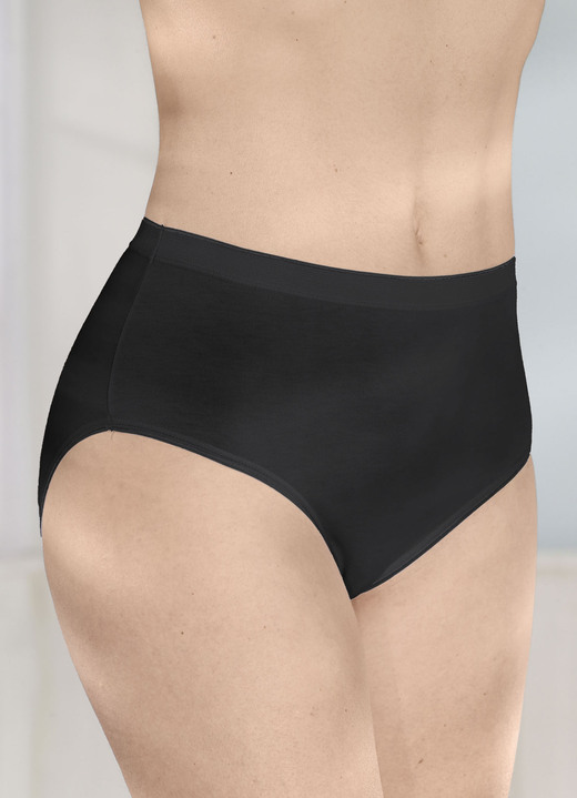 Slips - brio lingerie Fünferpack Slips mit glänzenden Abschlüssen, in Größe 038 bis 050, in Farbe WEISS Ansicht 3