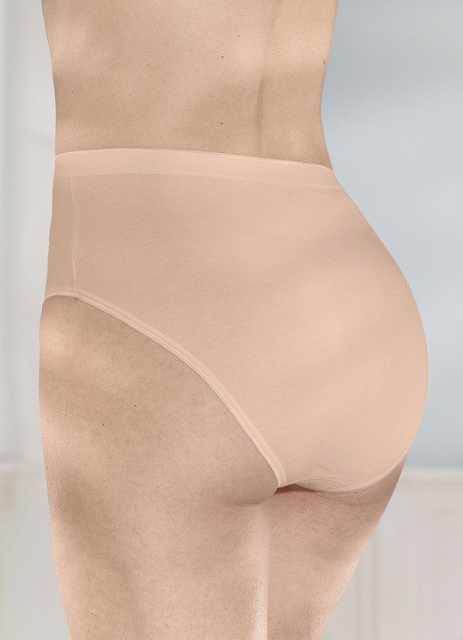 Slips - brio lingerie Fünferpack Slips mit glänzenden Abschlüssen, in Größe 038 bis 050, in Farbe WEISS Ansicht 6