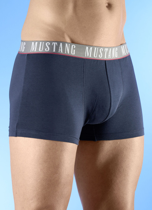 Pants & Boxershorts - Mustang Dreierpack Pants mit Elastikbund, in Größe L (6) bis XXL (8), in Farbe 1X MARINE, 1X ROT, 1X ANTHRAZIT Ansicht 1