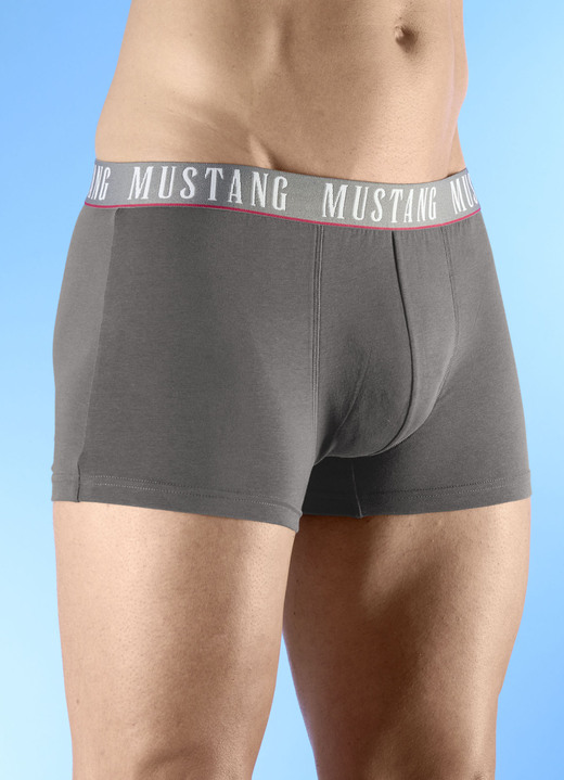 Pants & Boxershorts - Mustang Dreierpack Pants mit Elastikbund, in Größe L (6) bis XXL (8), in Farbe 1X MARINE, 1X ROT, 1X ANTHRAZIT Ansicht 3