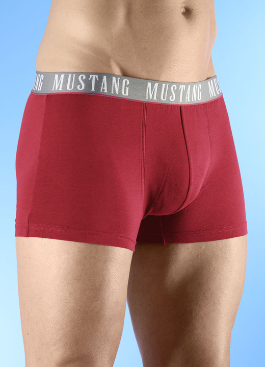 Pants & Boxershorts - Mustang Dreierpack Pants mit Elastikbund, in Größe L (6) bis XXL (8), in Farbe 1X MARINE, 1X ROT, 1X ANTHRAZIT Ansicht 2