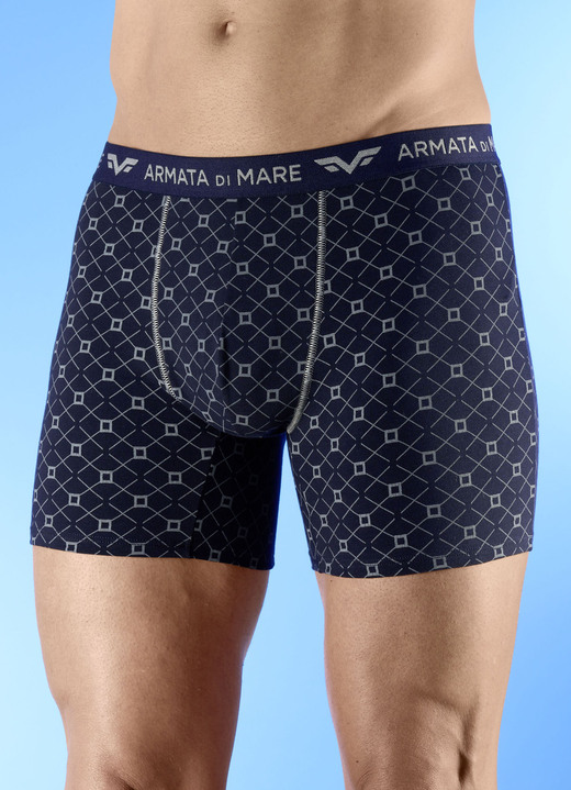 Pants & Boxershorts - Viererpack Pants mit Elastikbund, in Größe 005 bis 011, in Farbe 2X NAVY-GRAU, 2X UNI NAVY