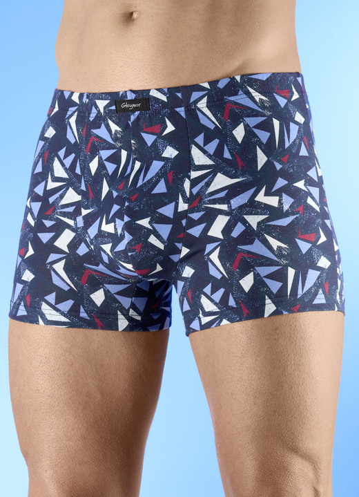 Pants & Boxershorts - Viererpack Pants mit Dehnbund, in Größe 005 bis 011, in Farbe 2X MARINE-BUNT, 2X UNI MARINE