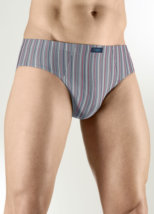 Slips & Unterhosen - Sechserpack Slips aus Microfaser, in Größe 3XL (9) bis XXL (8), in Farbe 1X SCHWARZ-, 1X MARINE-, 1X GRAFIT-GESTR., 1X SCHWARZ, 1X MARINE, 1X BORDEAUX Ansicht 3